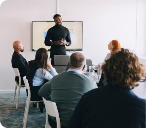 Executives in board room